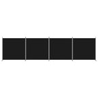 4-Panel Room Divider Black 274.8"x70.9" Fabric