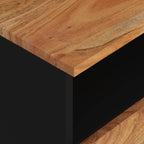 Bedside Cabinet Solid Acacia Wood and Black