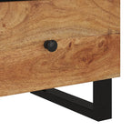Bedside Cabinet Solid Acacia Wood and Black