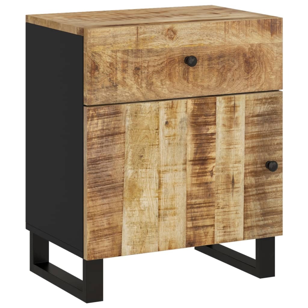 Bedside Cabinet Natural Wood Solid Mango Wood Medium Storage