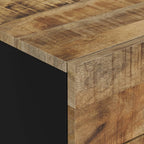 Bedside Cabinet Natural Wood Solid Mango Wood Medium Storage