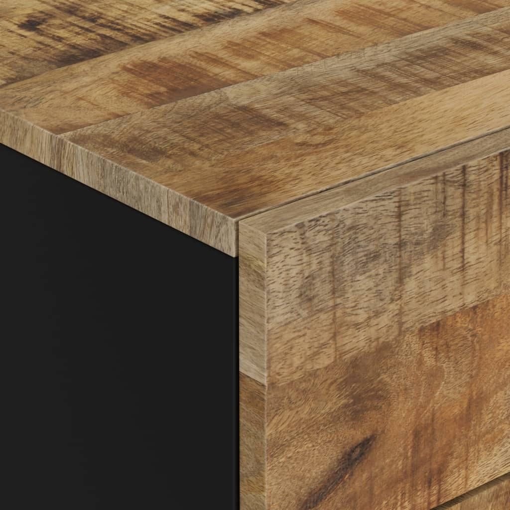 Bedside Cabinet Natural Wood Solid Mango Wood Medium Storage