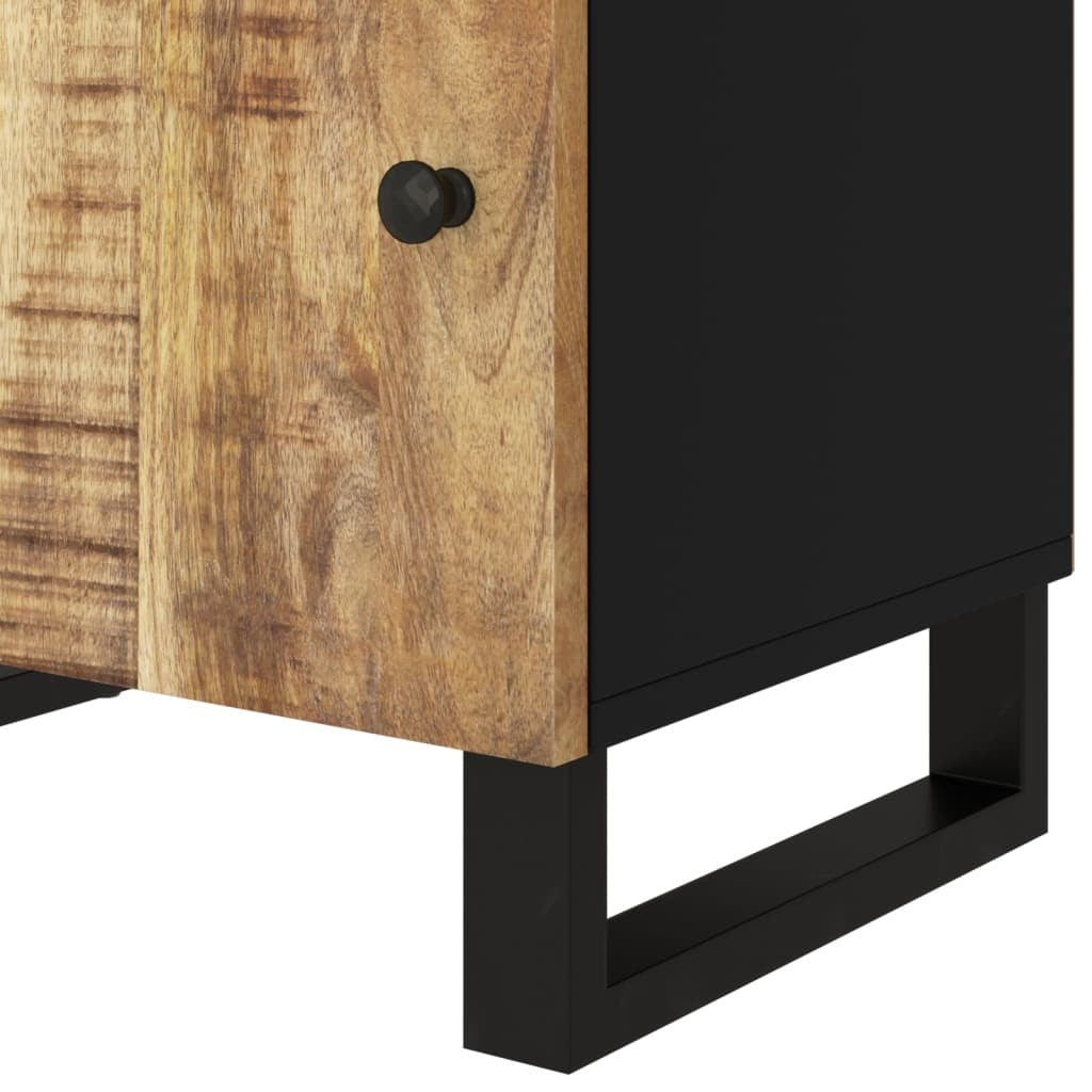 Bedside Cabinet Natural Wood Solid Mango Wood Medium Storage