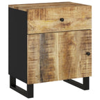 Bedside Cabinet Natural Wood Solid Mango Wood Medium Storage