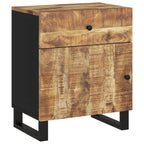 Bedside Cabinet Natural Wood Solid Mango Wood Medium Storage