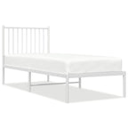 Bed Frame White Steel Small Single Bed Frame Rectangular