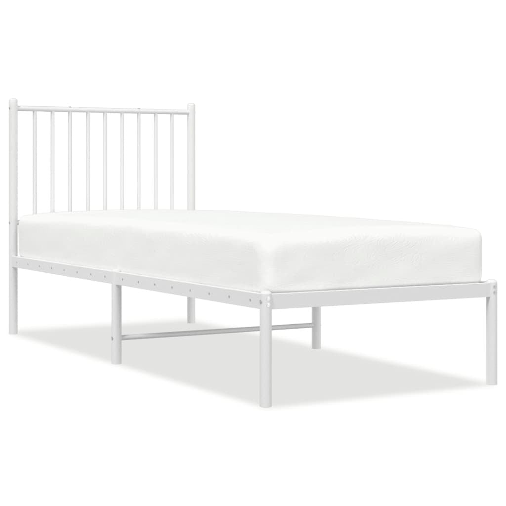 Bed Frame White Steel Small Single Bed Frame Rectangular