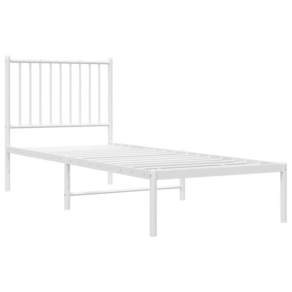 Bed Frame White Steel Small Single Bed Frame Rectangular