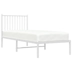 Bed Frame White Steel Small Single Bed Frame Rectangular