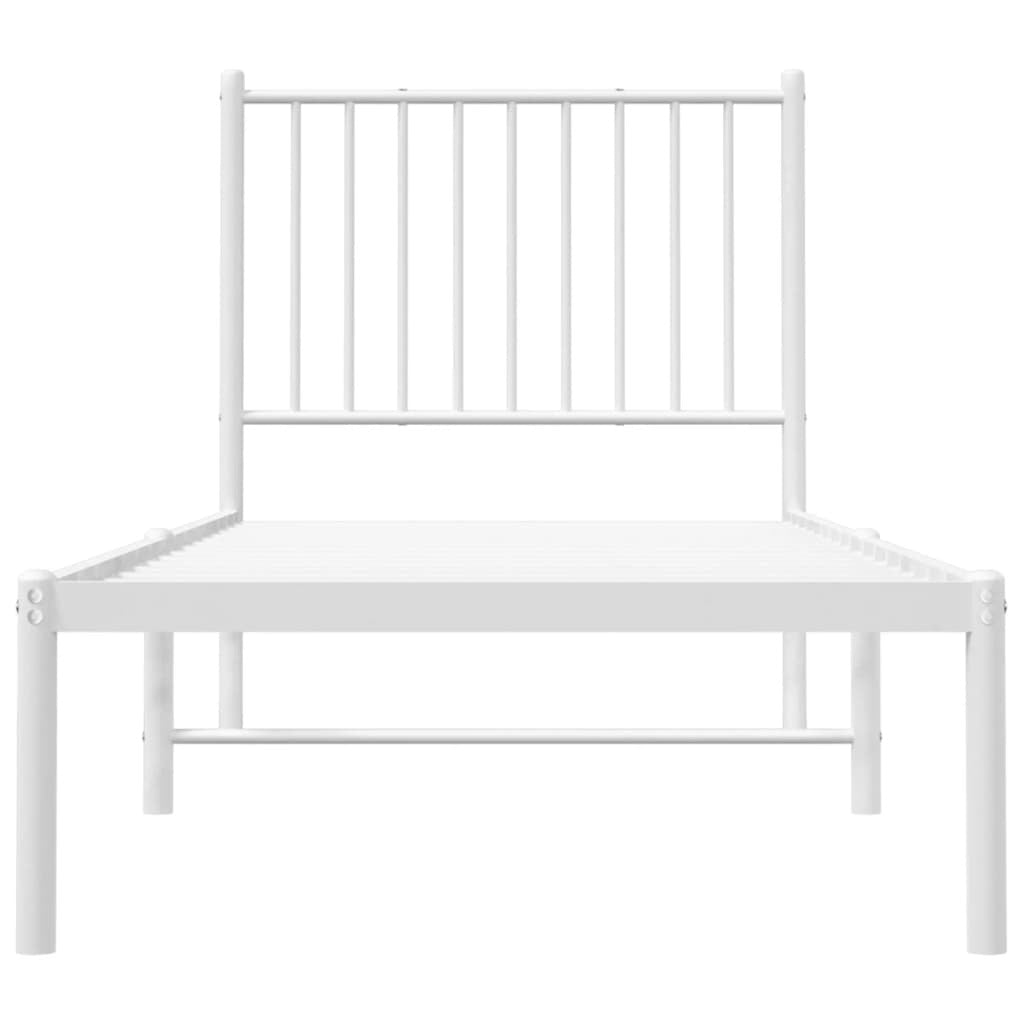 Bed Frame White Steel Small Single Bed Frame Rectangular
