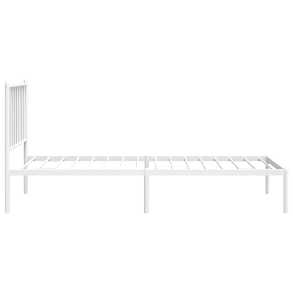 Bed Frame White Steel Small Single Bed Frame Rectangular