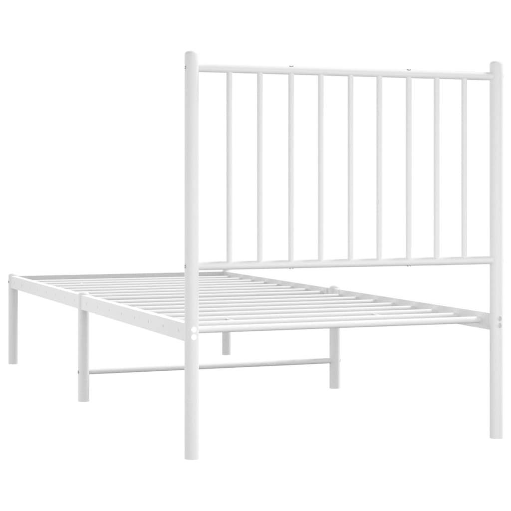 Bed Frame White Steel Small Single Bed Frame Rectangular