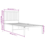 Bed Frame White Steel Small Single Bed Frame Rectangular