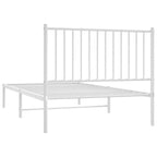 Bed Frame White Powder-Coated Steel Twin Metal Bed Frame