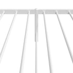 Bed Frame White Powder-Coated Steel Twin Metal Bed Frame