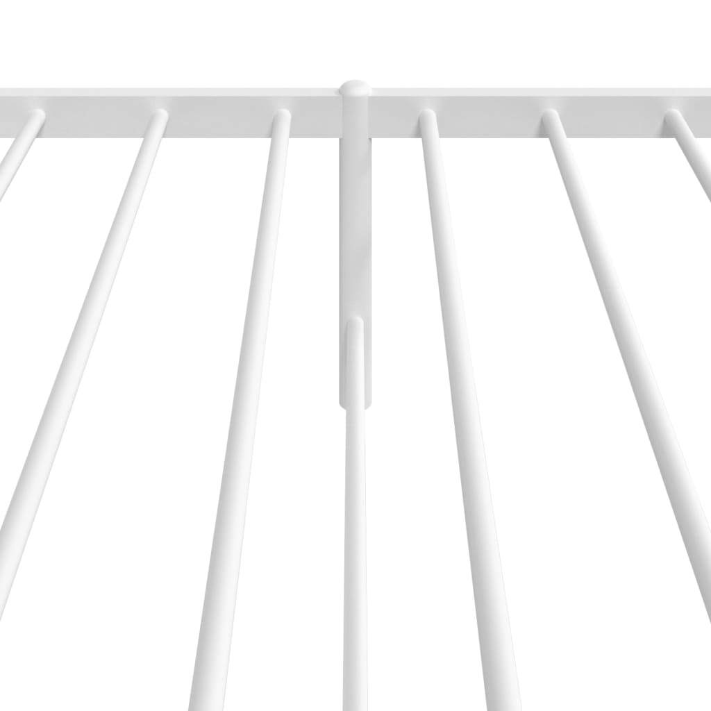 Bed Frame White Powder-Coated Steel Twin Metal Bed Frame