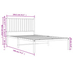 Bed Frame White Powder-Coated Steel Twin Metal Bed Frame
