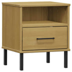 Bedside Cabinet Brown Solid Pine Wood Small Bedside Cabinet