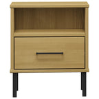 Bedside Cabinet Brown Solid Pine Wood Small Bedside Cabinet