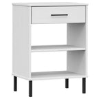 Console Cabinet White Solid pine wood, metal