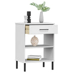 Console Cabinet White Solid pine wood, metal