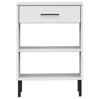 Console Cabinet White Solid pine wood, metal