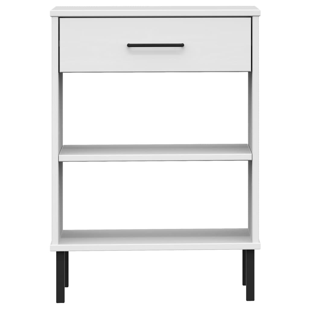 Console Cabinet White Solid pine wood, metal