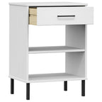 Console Cabinet White Solid pine wood, metal
