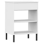 Console Cabinet White Solid pine wood, metal