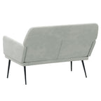 Bench Light grey Velvet, Metal, Plywood 2-Seater Loveseat Bench
