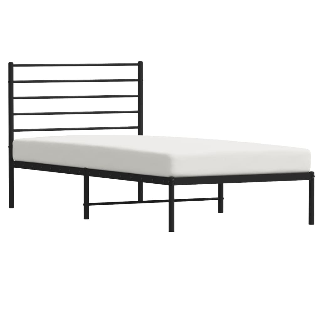 Bed Frame Black Powder-coated steel Twin Bed Frame Rectangular