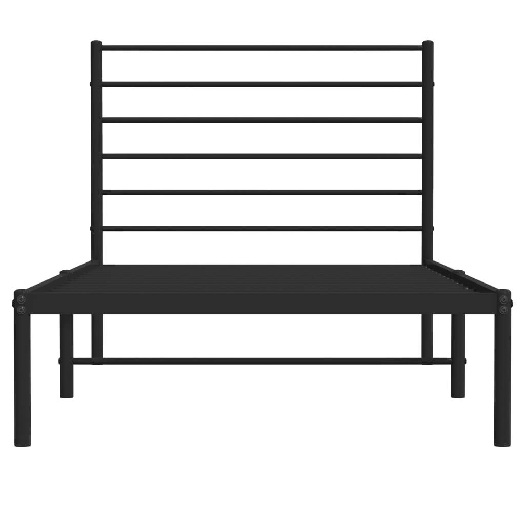 Bed Frame Black Powder-coated steel Twin Bed Frame Rectangular