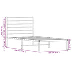 Bed Frame Black Powder-coated steel Twin Bed Frame Rectangular