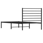 Bed Frame Black Powder-Coated Steel Single Bed Frame