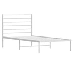 Bed Frame White Steel Twin Bed Frame Rectangular Traditional