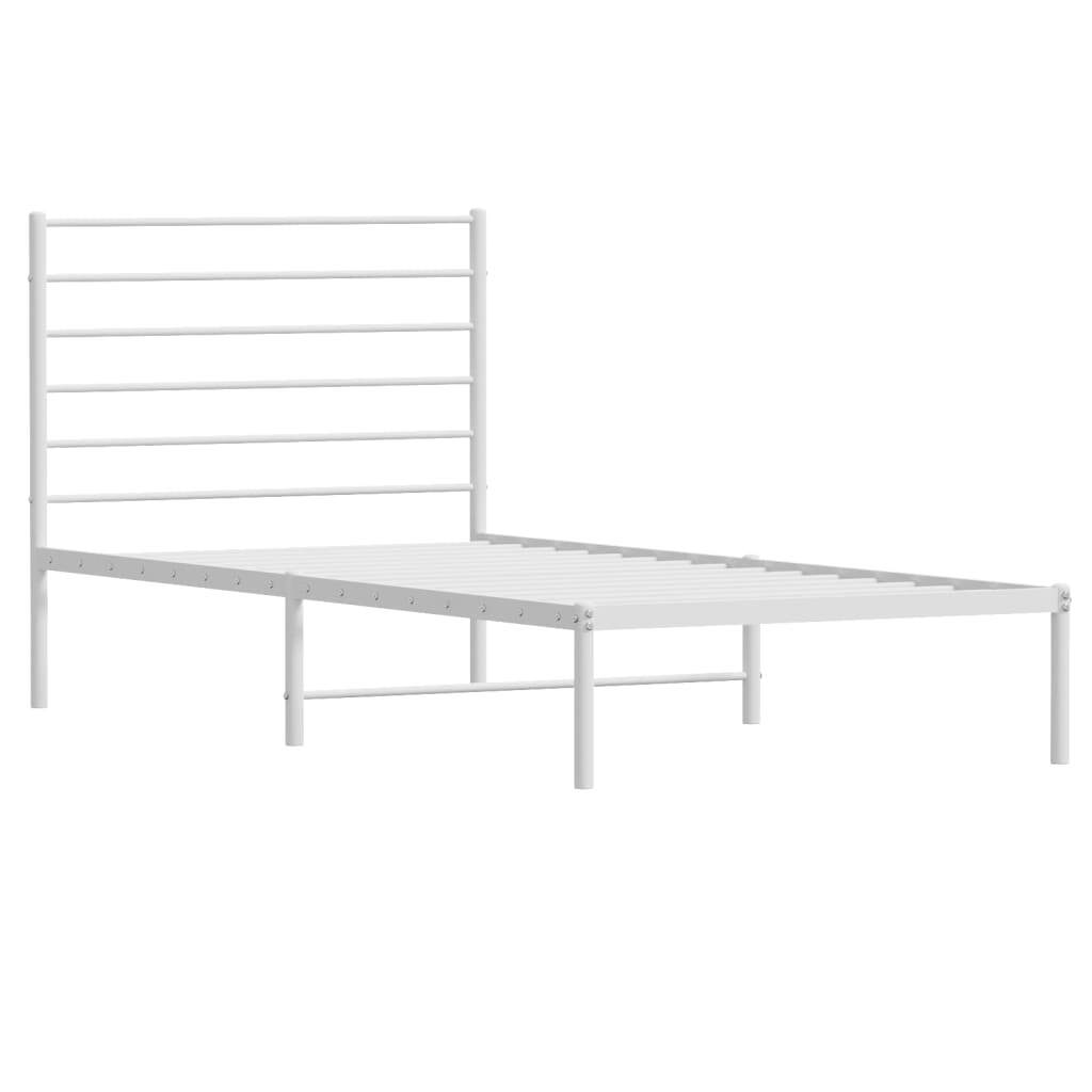 Bed Frame White Steel Twin Bed Frame Rectangular Traditional