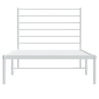 Bed Frame White Steel Twin Bed Frame Rectangular Traditional