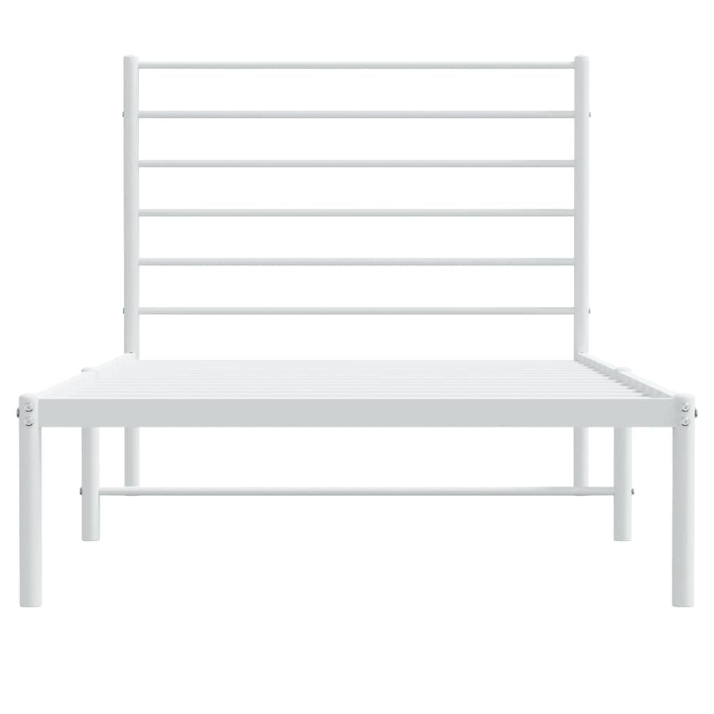 Bed Frame White Steel Twin Bed Frame Rectangular Traditional