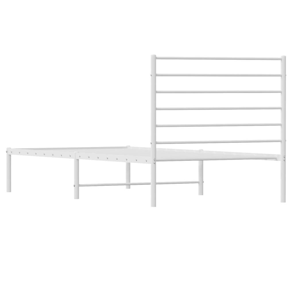 Bed Frame White Steel Twin Bed Frame Rectangular Traditional