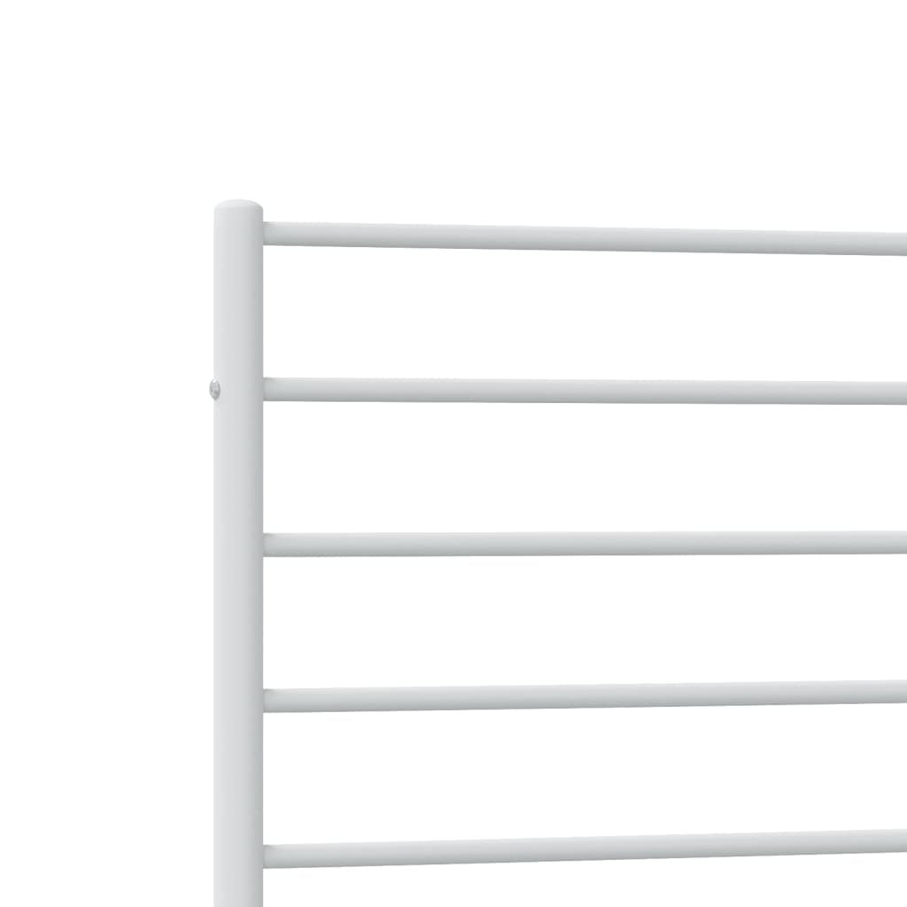 Bed Frame White Powder-Coated Steel Twin Bed Frame Rectangular