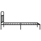 Bed Frame Black Powder-Coated Steel 39.4x78.7 in Bed Frame