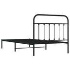 Bed Frame Black Powder-Coated Steel 39.4x78.7 in Bed Frame