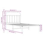 Bed Frame Black Powder-Coated Steel 39.4x78.7 in Bed Frame