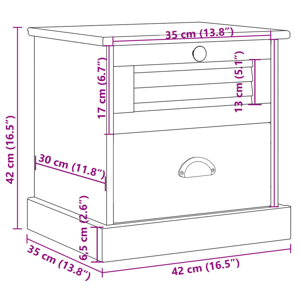 Bedside Cabinet Grey