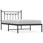 Bed Frame Black Steel Twin Bed Frame Rectangular Industrial