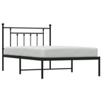 Bed Frame Black Steel Twin Bed Frame Rectangular Industrial
