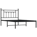 Bed Frame Black Steel Twin Bed Frame Rectangular Industrial