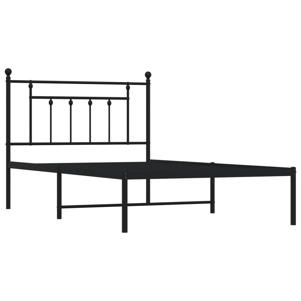 Bed Frame Black Steel Twin Bed Frame Rectangular Industrial