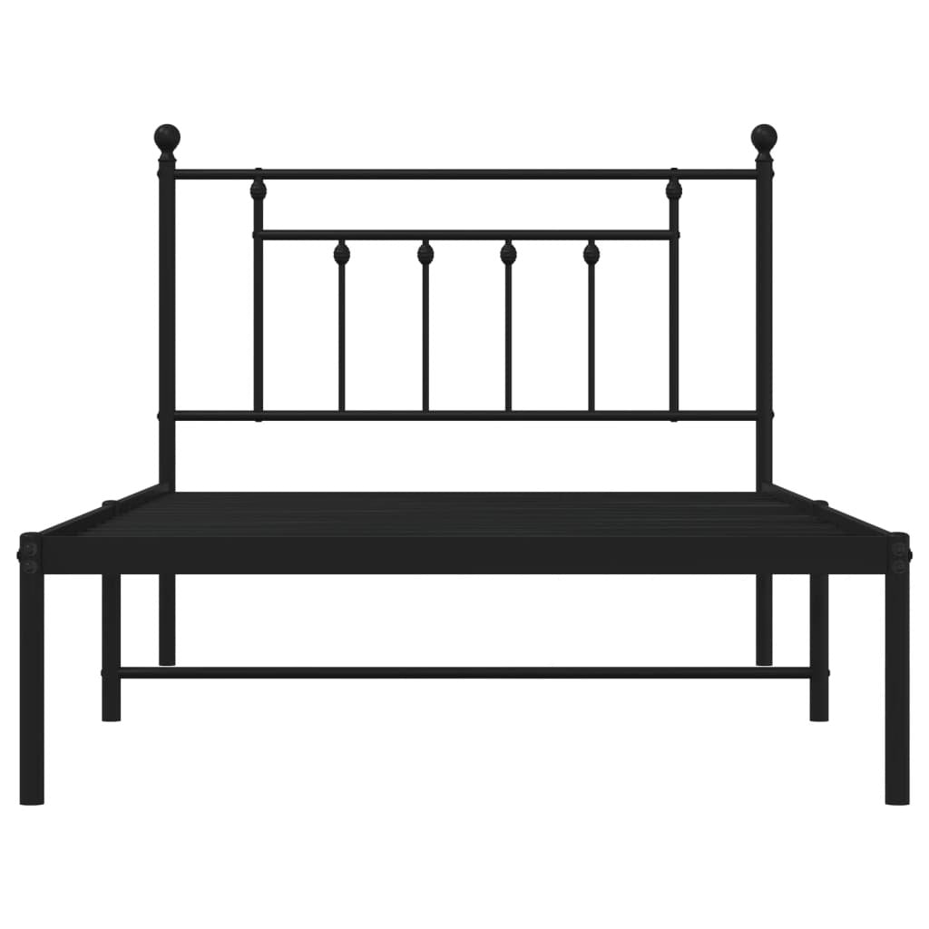Bed Frame Black Steel Twin Bed Frame Rectangular Industrial