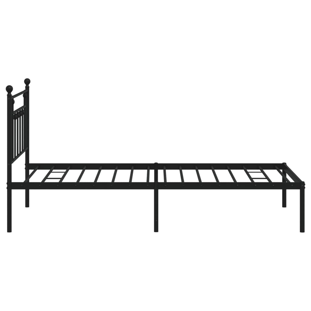Bed Frame Black Steel Twin Bed Frame Rectangular Industrial